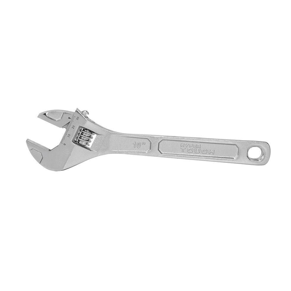 Thumbnail: Hyper Tough 10-inch Adjustable Wrench, Steel Construction, Model 43181