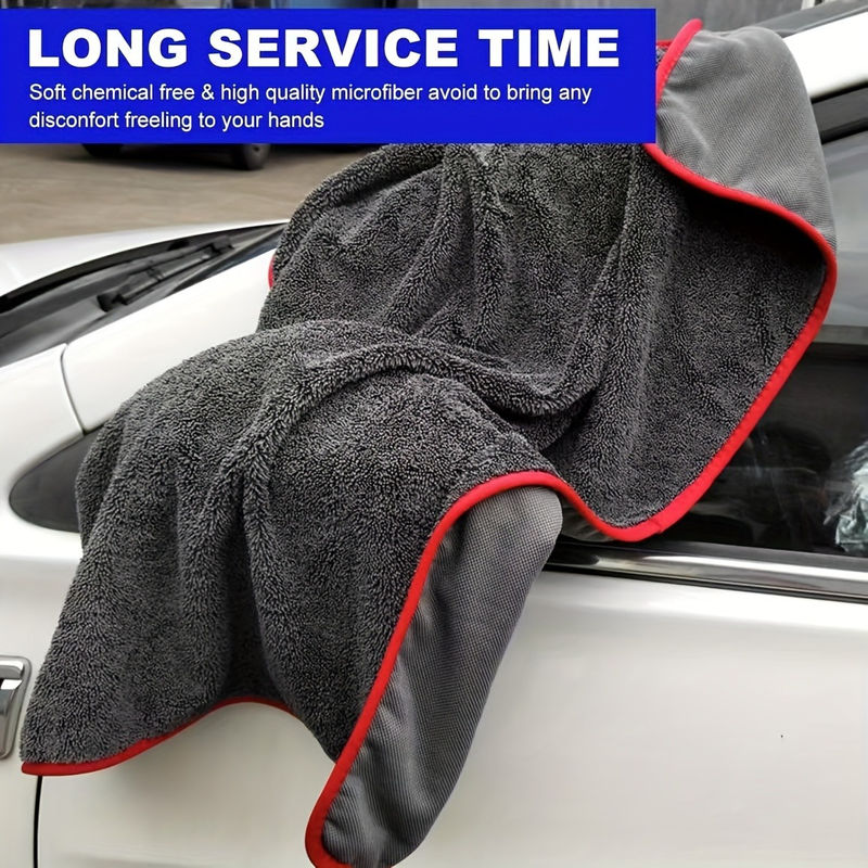 Dual-Sided Microfiber Car Drying Towel, 60×40cm / 90×60cm, Lint-Free, Scratch-Fr