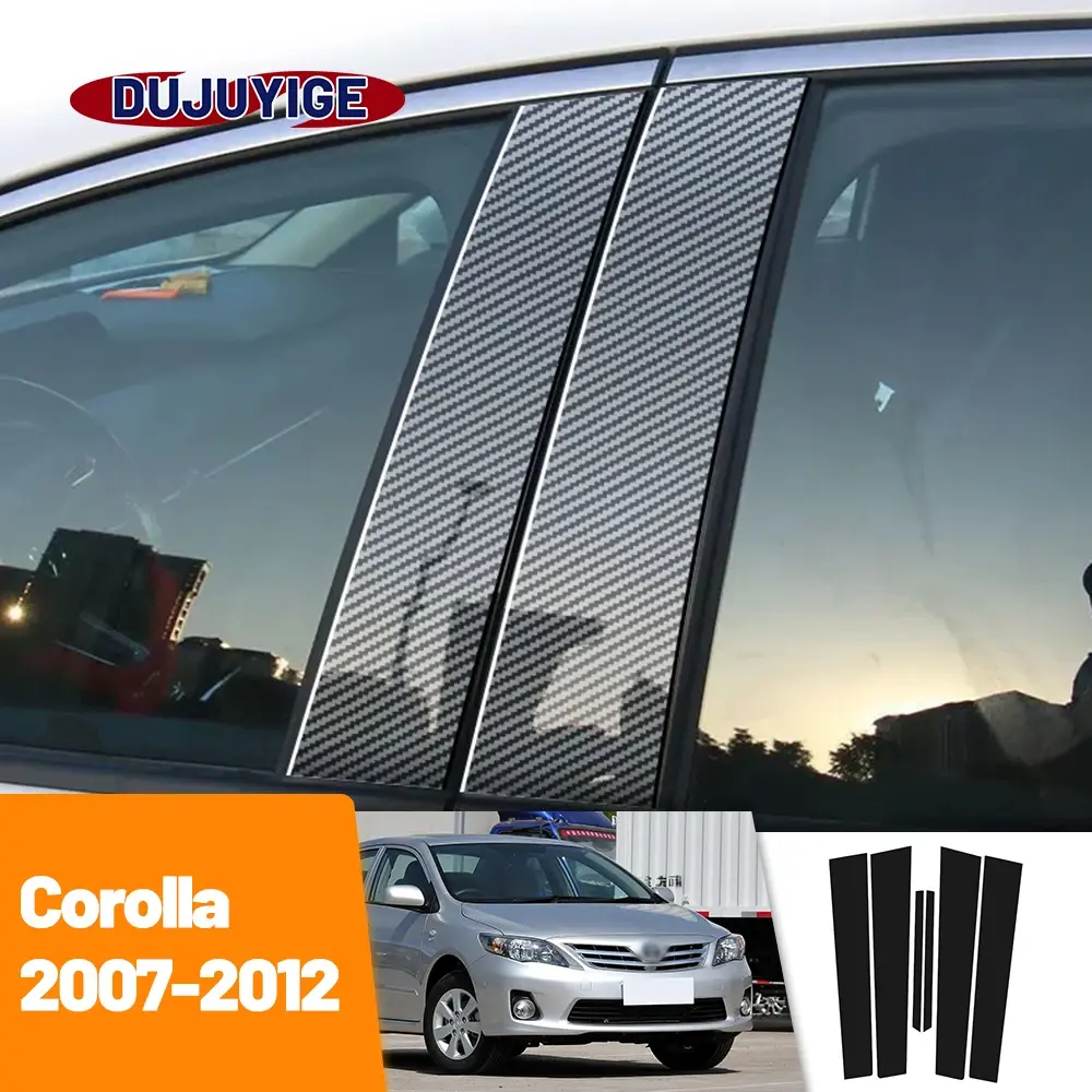 For Toyota Corolla 2007-2012 2008 2009 2010 2011 Carbon Fiber Window Door Column