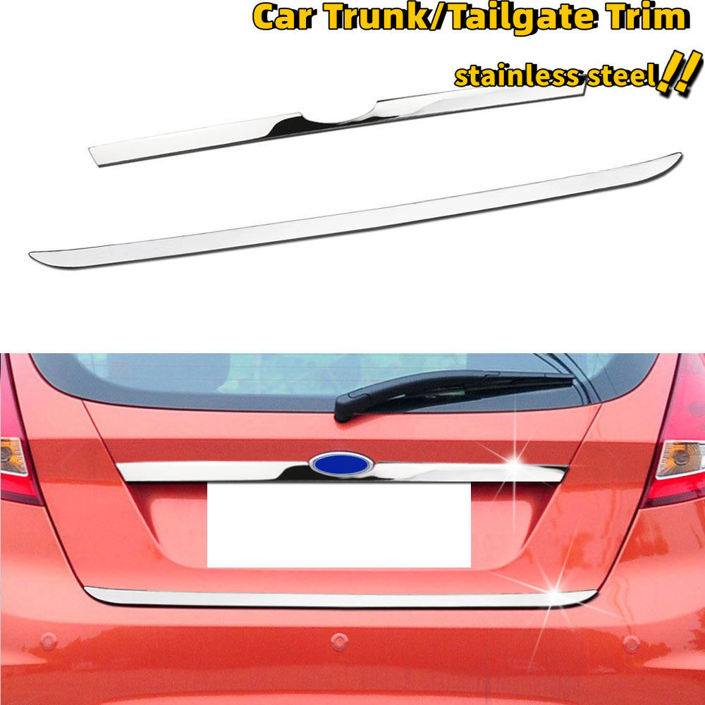 For Ford Fiesta 2009-2016 Hatchback Stainless Steel Rear Trunk Lid Cover Trim Ca