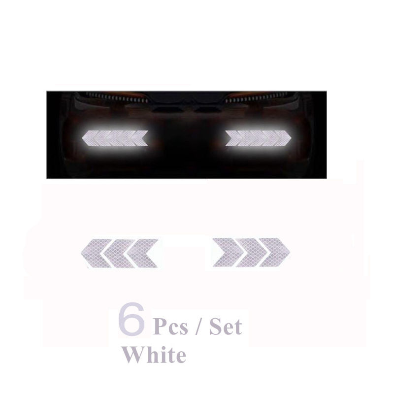 Thumbnail: 6/20pcs Car Reflective Arrow Sticker Safety Warning Sticker for Car Bumper Trunk