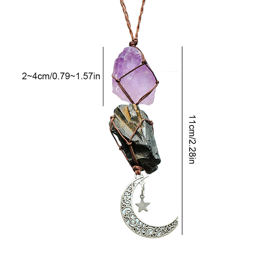 Thumbnail: Natural Stones Healing Crystal Pendant Hanging Car Rearview Mirror Pendants Hand