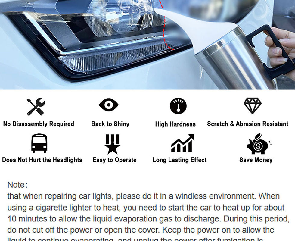 Thumbnail: Headlight Polisher Liquid Evaporator Polymer Liquid Headlights Chemical Polish H