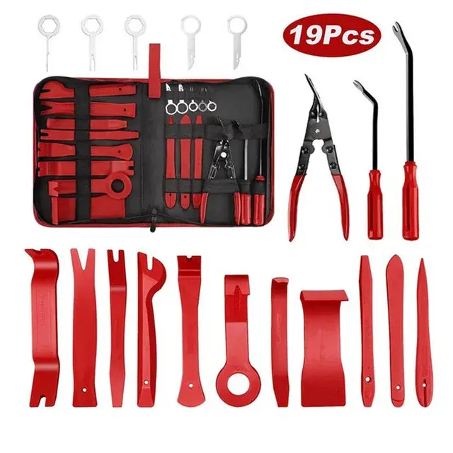 Thumbnail: 19PCS Car Stereo Removal Toolkit Nylon Car Center Panel Removal Tool 11PCS Door