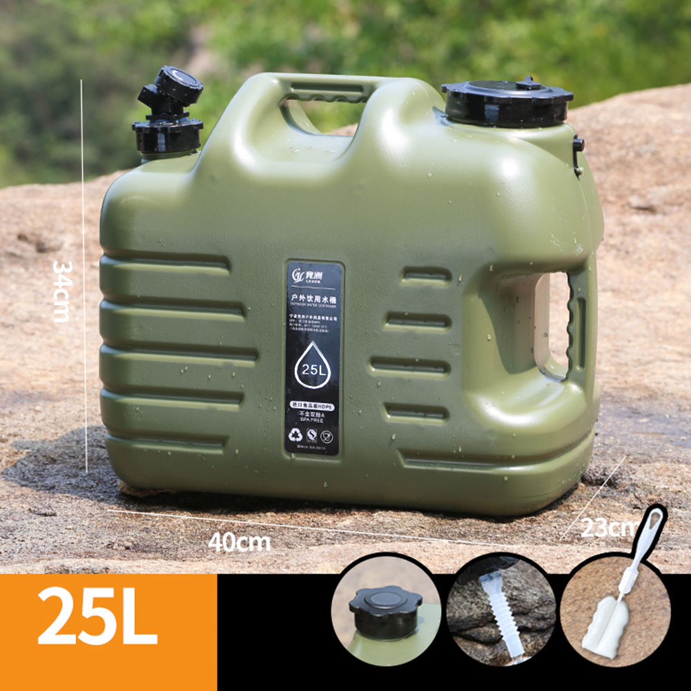 Camping Bucket Water Storage Portable 25L Emergency Water Tank with Detachable F