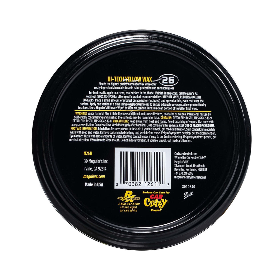 Thumbnail: Meguiar's M26 Hi-Tech Yellow Wax - Premium Carnauba and Polymer Paste Wax, ..