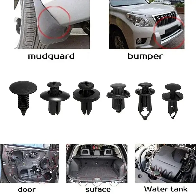 Thumbnail: 190PCS Set Car Universal Buckle 6 Models Size Fastenr Rivet Clamping Fastener Bu
