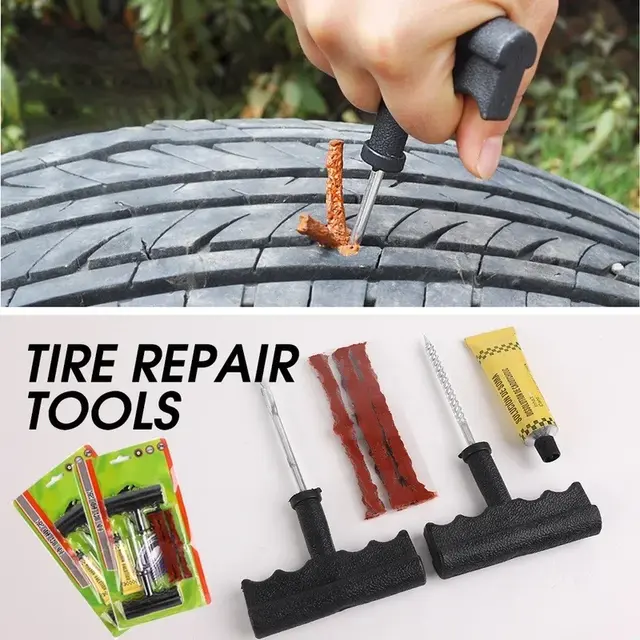 Thumbnail: Car Tire Repair Tool Repair Rubber Strip Kit Studding Plug Auto Bike Motorbike T