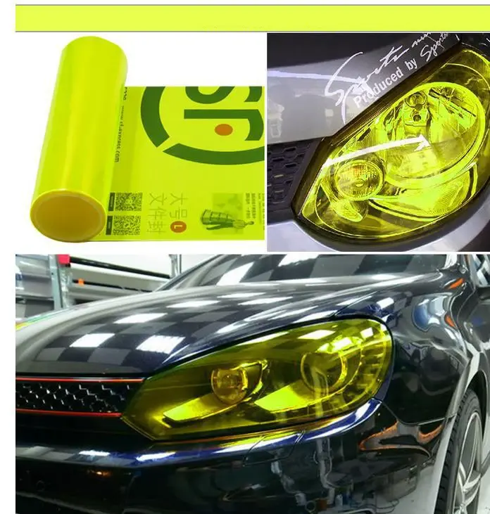Thumbnail: PVC Car Headlight Lamp Film Fog Lamp Sticker Car Headlight Tailing Moulding Foil