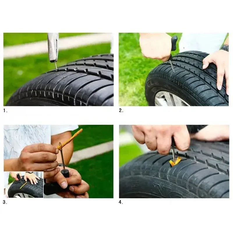 Thumbnail: Car Bike Truck Motorcycle Tire Repair Kit Studding Tool Set Tubeless Tyre Punctu