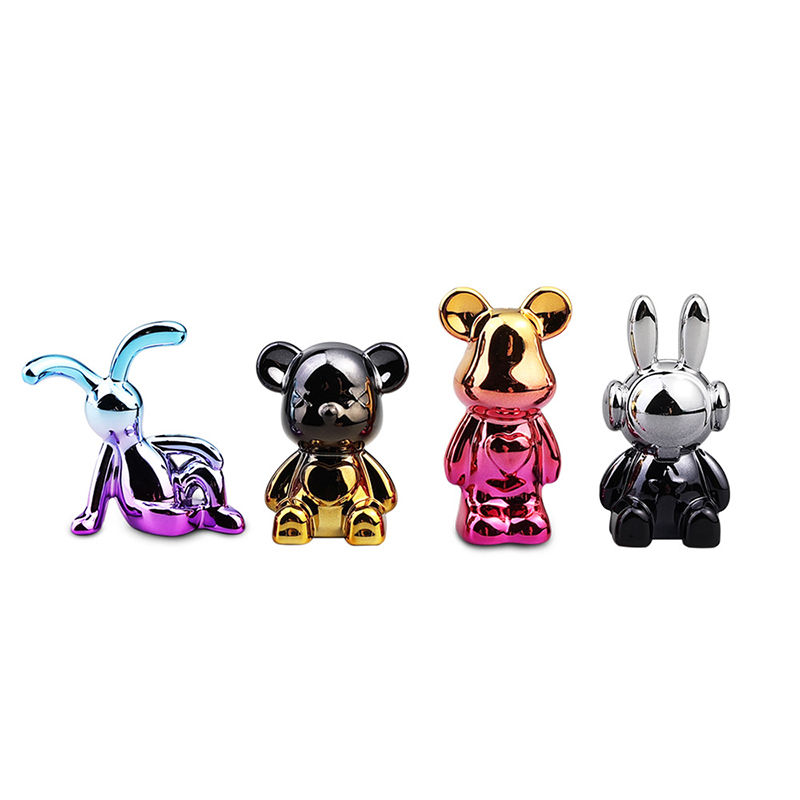 Thumbnail: 4 PCS Cute Cartoon Bear Car Interior Decorations Car Center Console Ornaments