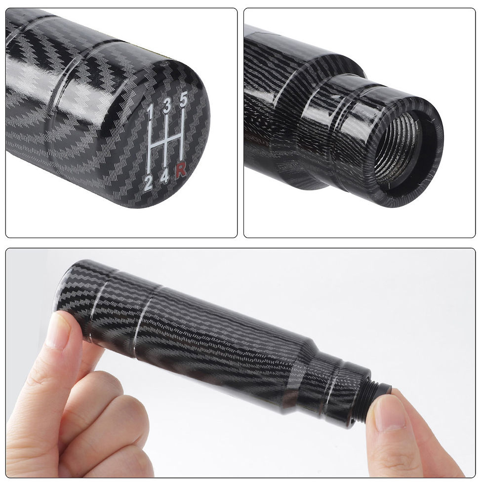 Thumbnail: 5 Speed Universal Carbon Fiber Style Gear Shift Knob 8MM 10MM 12MM Manual Transm