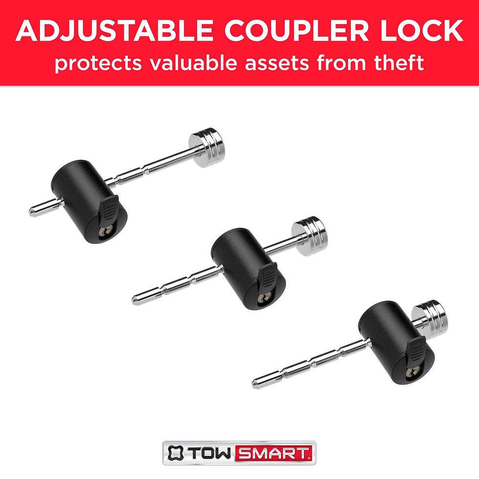 Thumbnail: TowSmart Adjustable Coupler Locking Pin, Fits 1" to 3" Coupler Spans, Silve..