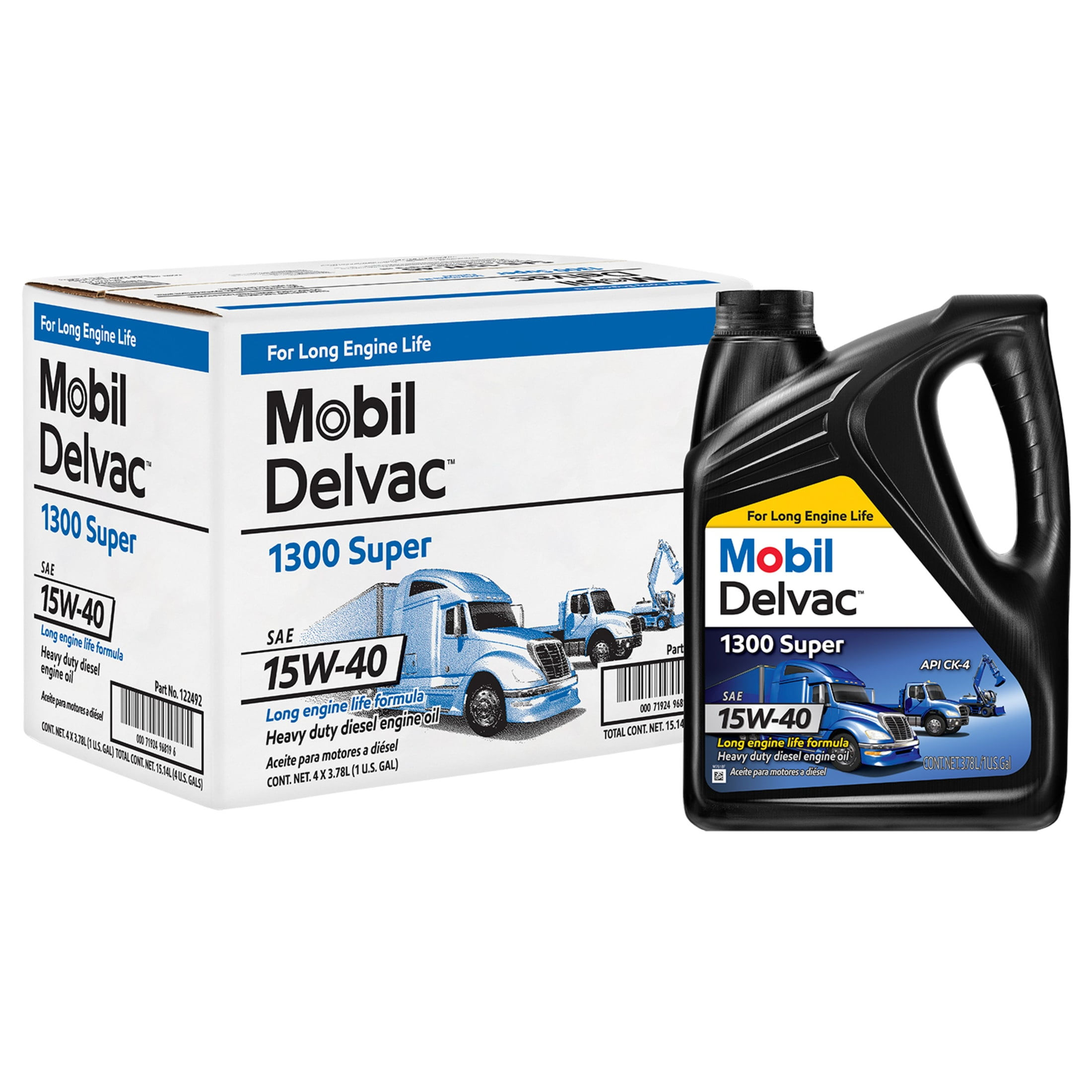 Mobil Delvac 1300 Super Heavy Duty Synthetic Blend Diesel Engine Oil 15W-40..