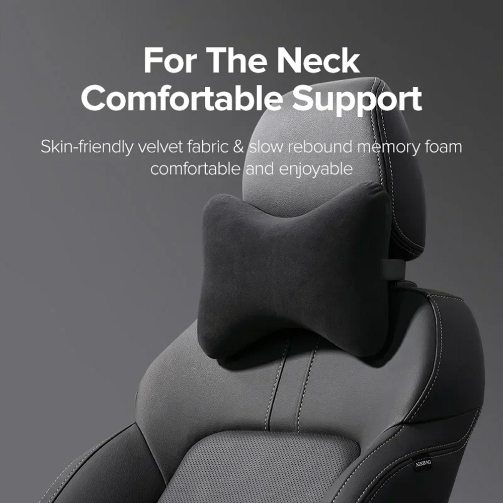 Adjustable Auto Head Neck Pillow Bound-shaped Memory Foam Car Seat Support Waist