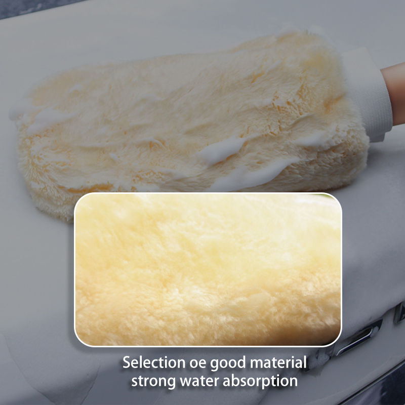 Thumbnail: SEAMETAL Waterproof Car Wash Microfiber Gloves Soft Thickened Wool Plush Car Cle
