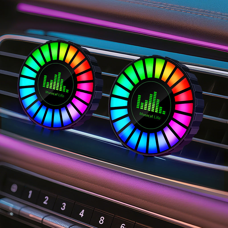 Car USB 5V Interior Air Outlet Aromatherapy Round Pickup Lamp RGB Colorful Ambie