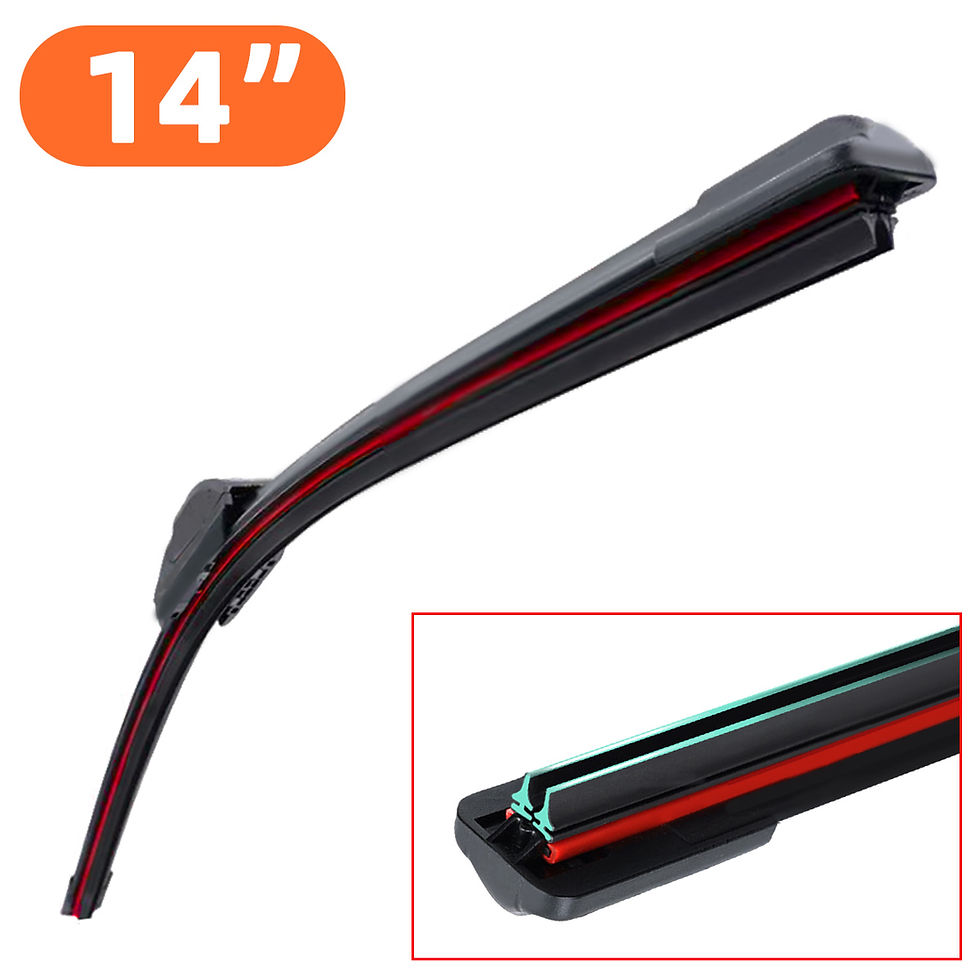 Thumbnail: 1PC Universal double rubber strip J/U-shaped wiper blade, front wiper glass clea