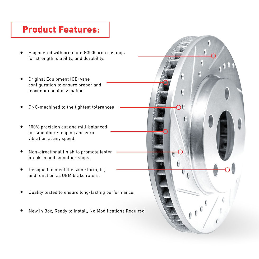 Thumbnail: Dynamic Friction Company Front Brake Rotors Drilled and Slotted Silver - 70..