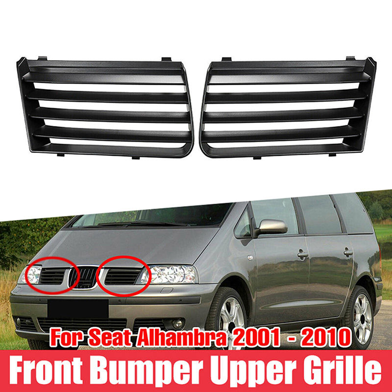Front Bumper Upper Radiator Air Intake Grille Trim Plastic Black Left Right Side