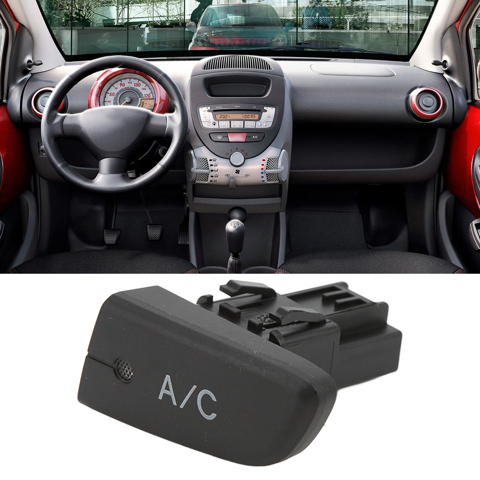 Air Conditioning AC Switch Push Button with Cap 6554KX Replacement for Citroen C