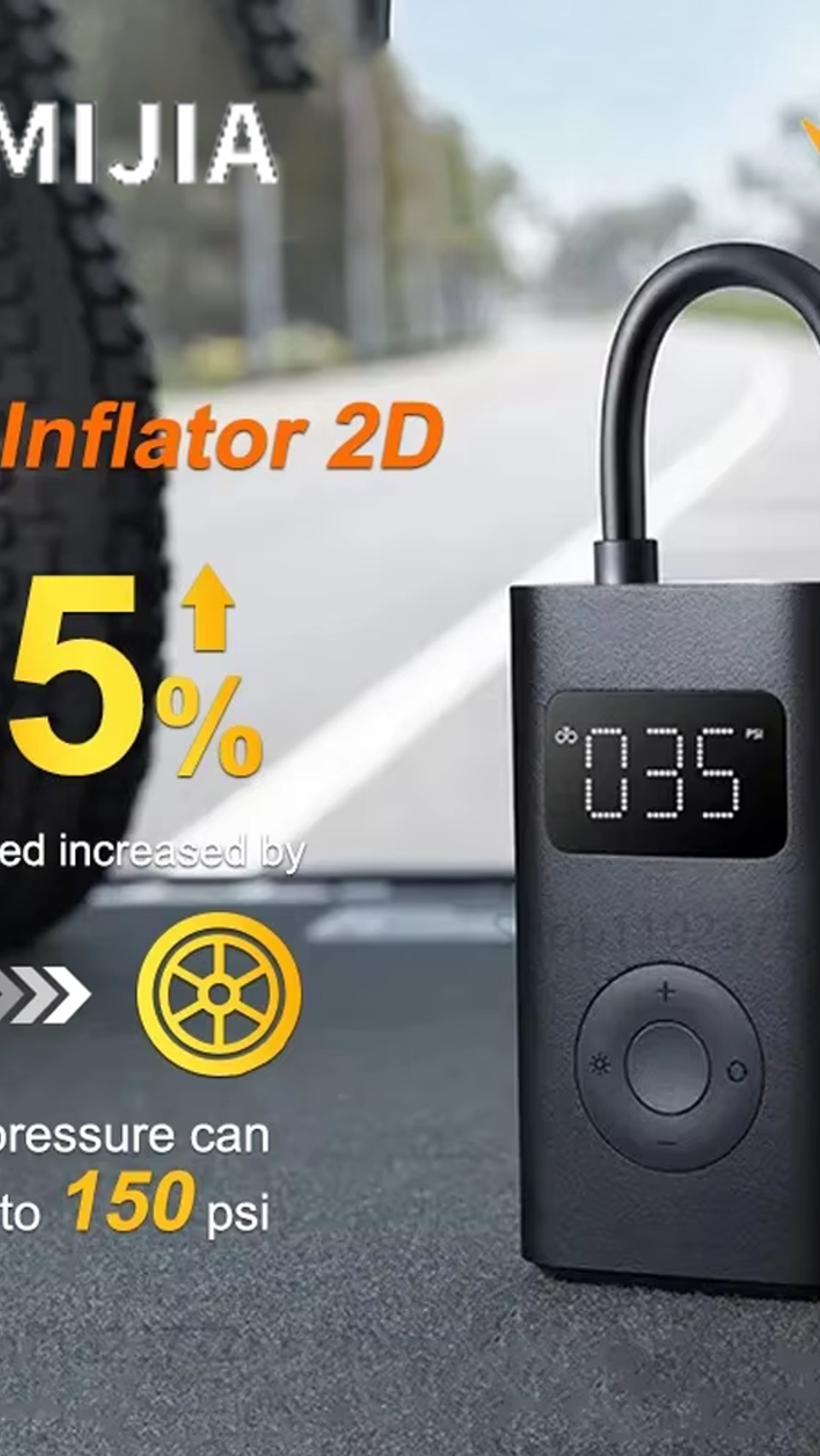 NEW MIJIA Inflatable treasur Air Compressor 2D 2000mAh Portable Inflator Air Pum