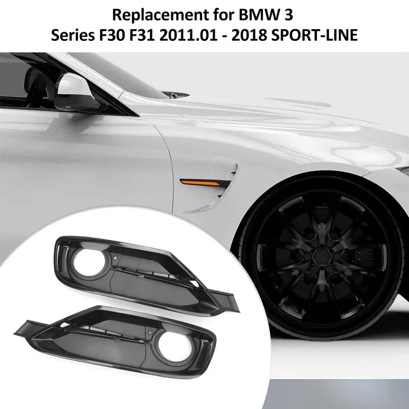 Thumbnail: Front Bumper Fog Light Grille Right Side Fog Light Cover Replacement for BMW 3 S