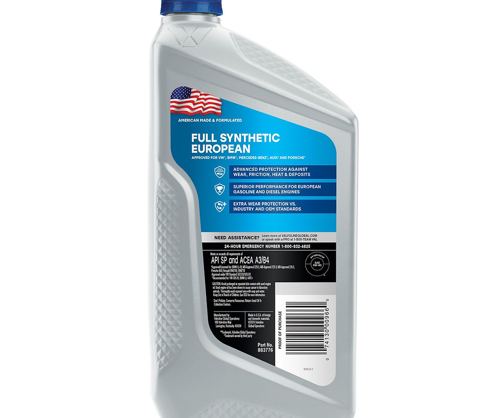 Valvoline European Vehicle Full Synthetic 5W-40 Motor Oil 1 QT