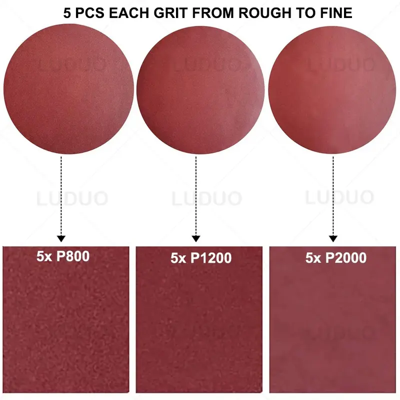Thumbnail: 45/30/15PCS Sanding Discs Pad Car Polishing Headlights Repair Restoration Sandpa