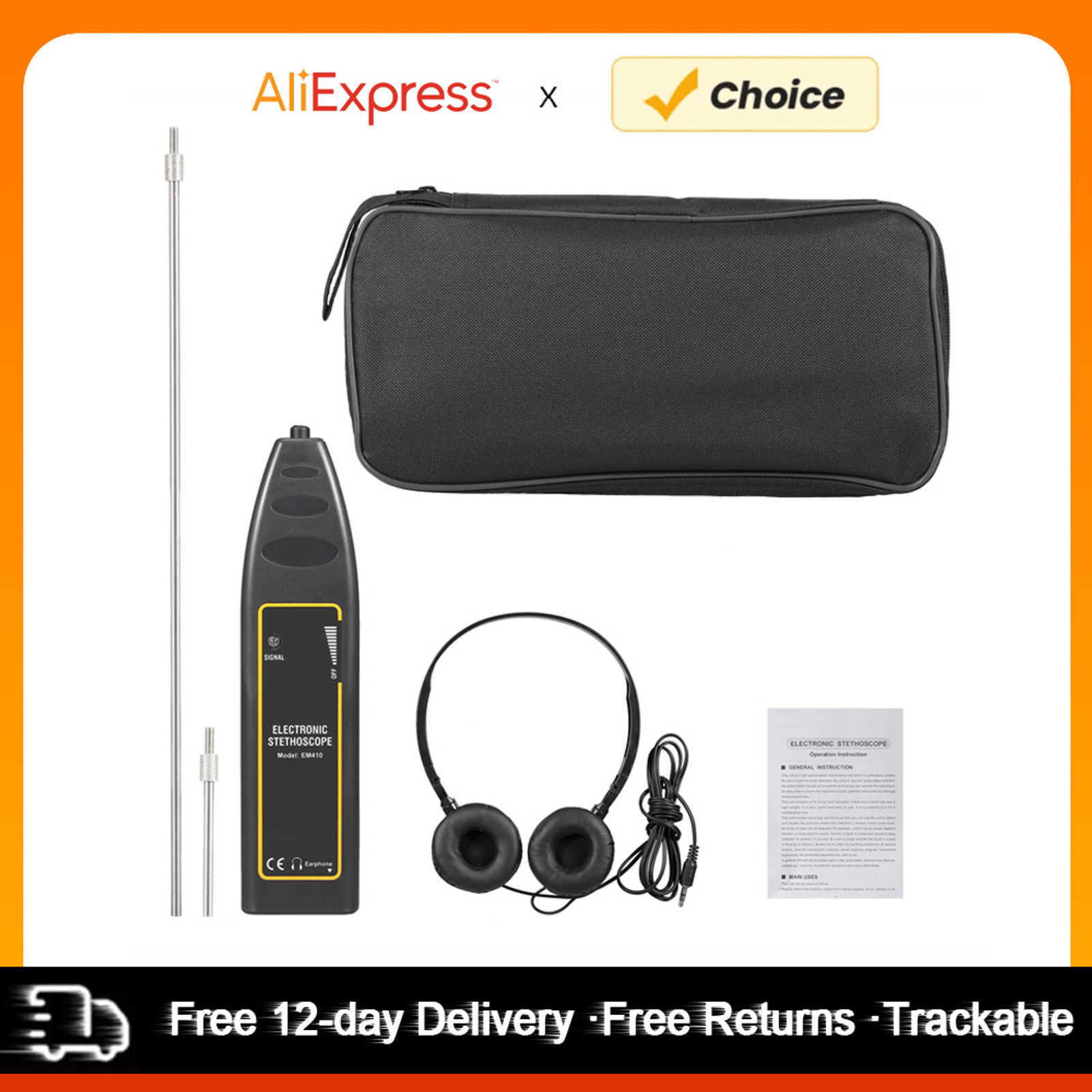 Car Electronic Stethoscope Sound Diagnostic Equipment Engine Repair Tool Abnorma