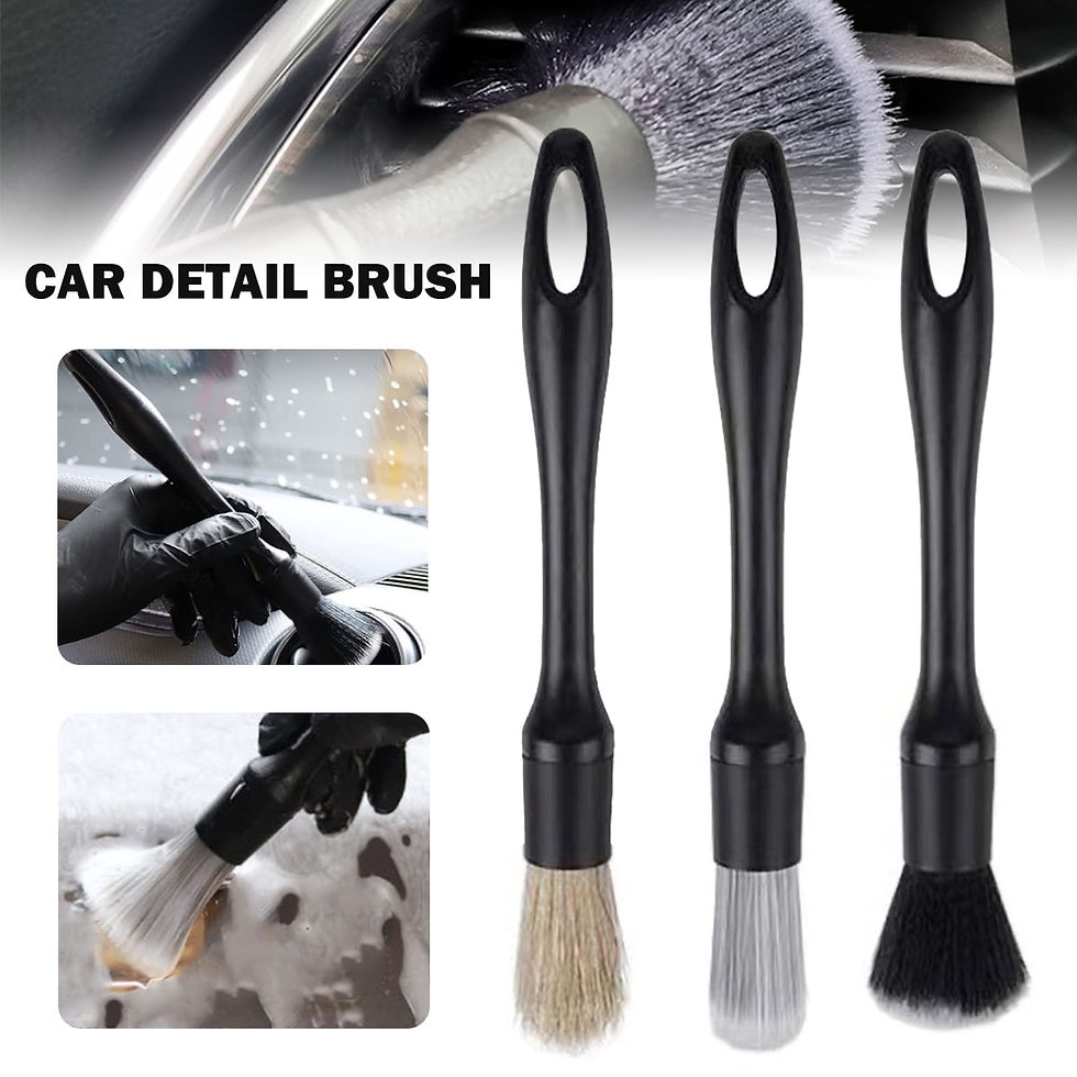 Thumbnail: 3pcs Car Detailing Brushes Set Soft Auto Detailing Brush Kit Interchangeabl..