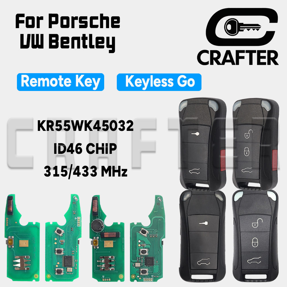 Key Crafters KR55WK45032 CHIP ID46 315/433MHz Keyless Entry Flip Remote Key For