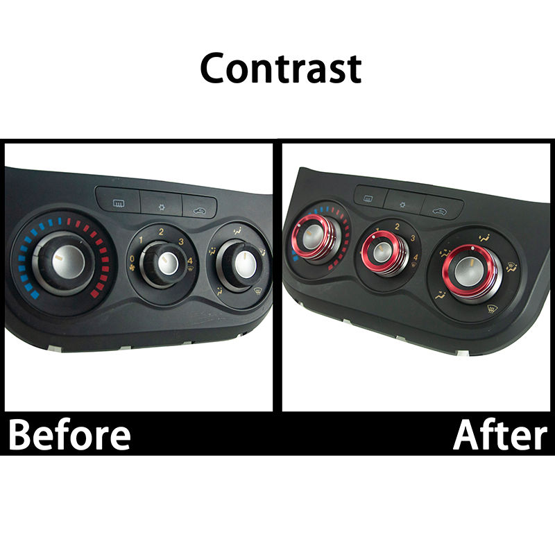 Thumbnail: Car Dashboard A/C Control Knobs Decoration Ring Metal Trim Cover For Alfa Romeo