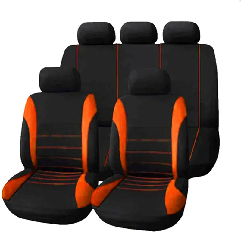 Thumbnail: Auto Parts Car Seat Cover Polyester Fabric 2/4/9 Piece Set Four Season Universal