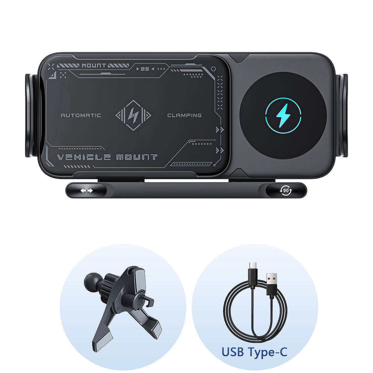 Universal Car Phone Holder Wireless Charger Phone Mount Intelligent Induction El