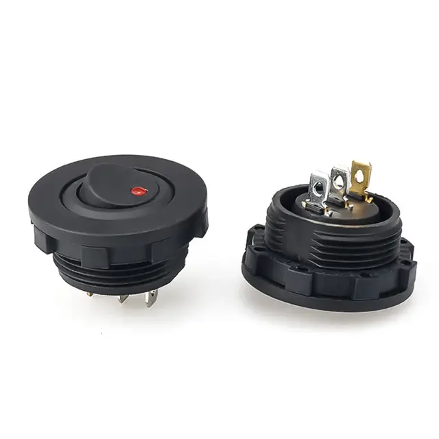 Thumbnail: ON/OFF Round Rocker Toggle LED Switch 3 Pin 12V 20A Car Dashboard Dash Boat Truc