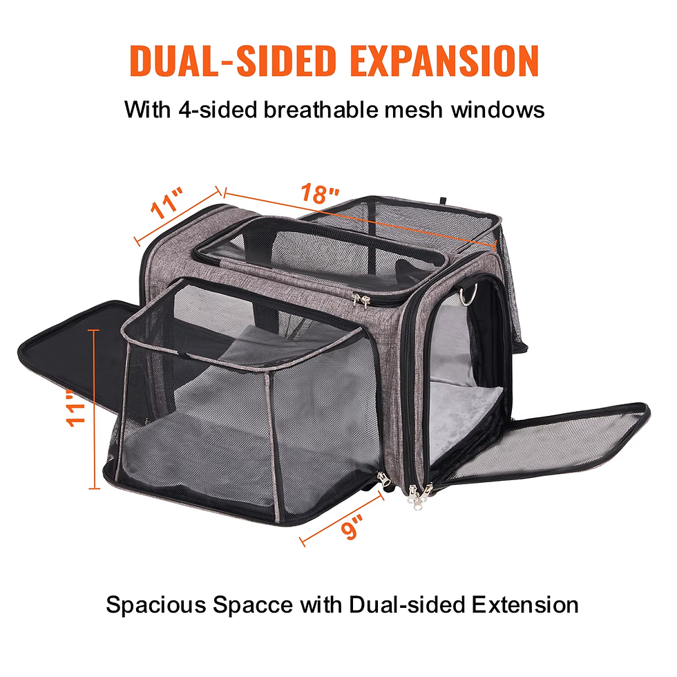 Thumbnail: VEVOR Pet Carrier Backpack with Wheels & Handle for Travel Dogs and Cats (E)