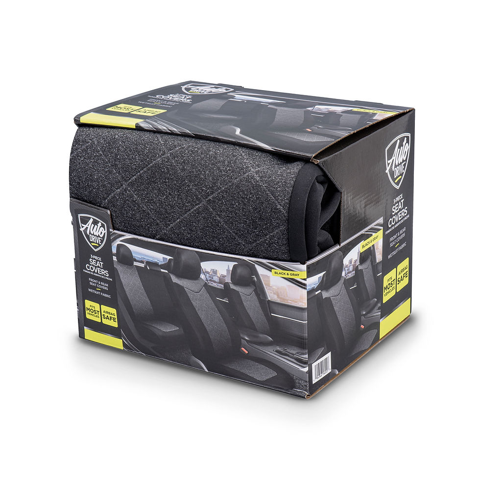 Thumbnail: Auto Drive 3 Piece Wetsuit Seat Covers Black and Gray, Universal Fit, SC534..