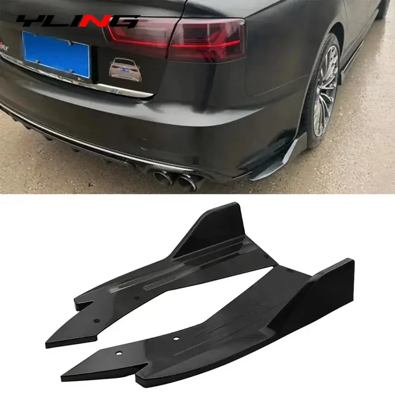 Thumbnail: Universal Rear Bumper Lip Spoiler Splitter Side Skirt Protector Wing Trim Anti-C