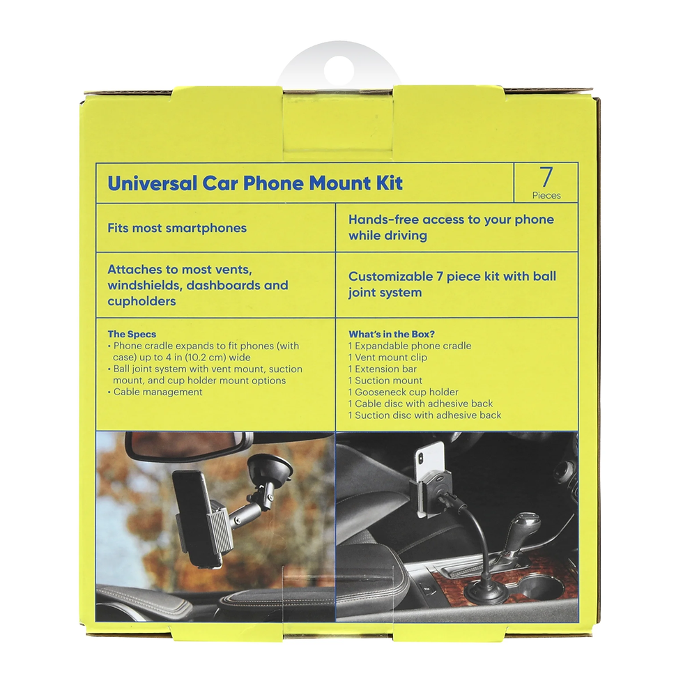 Thumbnail: 7-In-1 Universal Car Phone Mount Kit, Cup Holder, Vent, Dash, Windshield with Ad