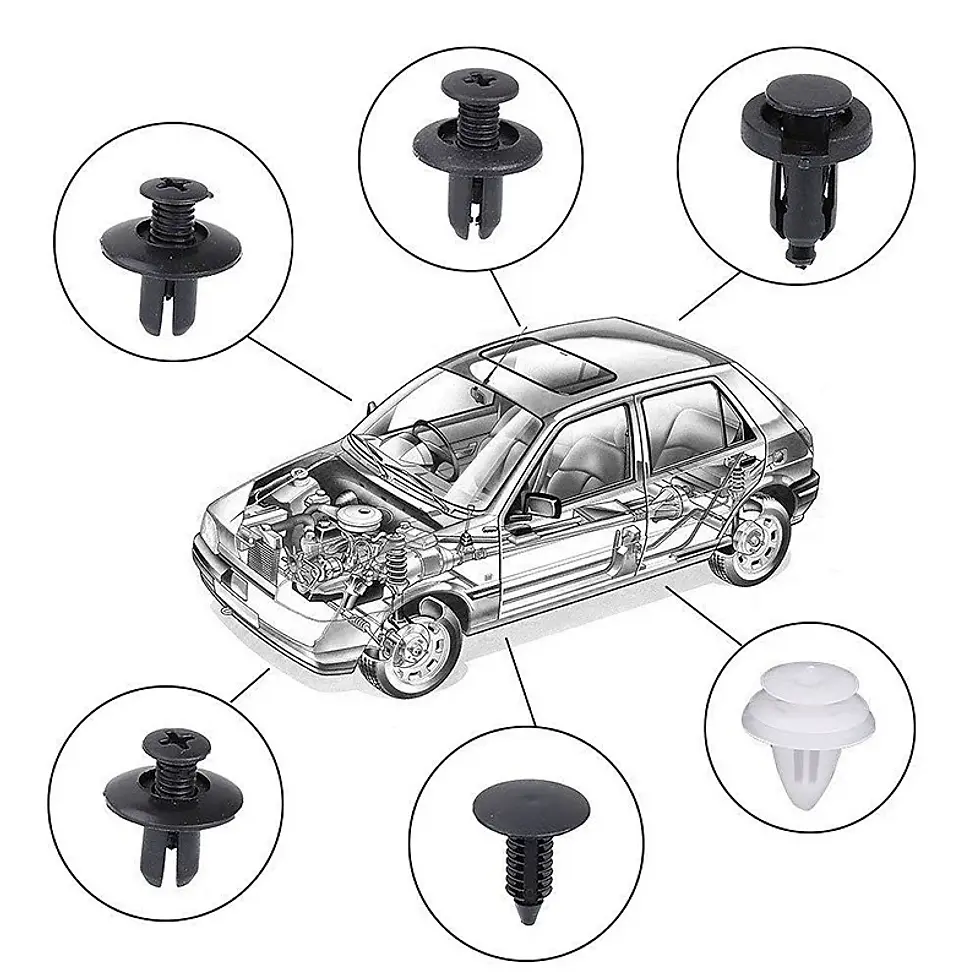 Thumbnail: 100pcs Auto Fastener Clip Kit Fender Rivet Clips Car Body Push Retainer Pin Rive