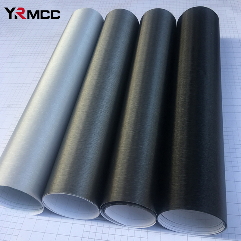 Silver Aluminum Brush Vinyl Film Car Wrap Film Car Brushed Vinyl Wrap DIY Adhesi