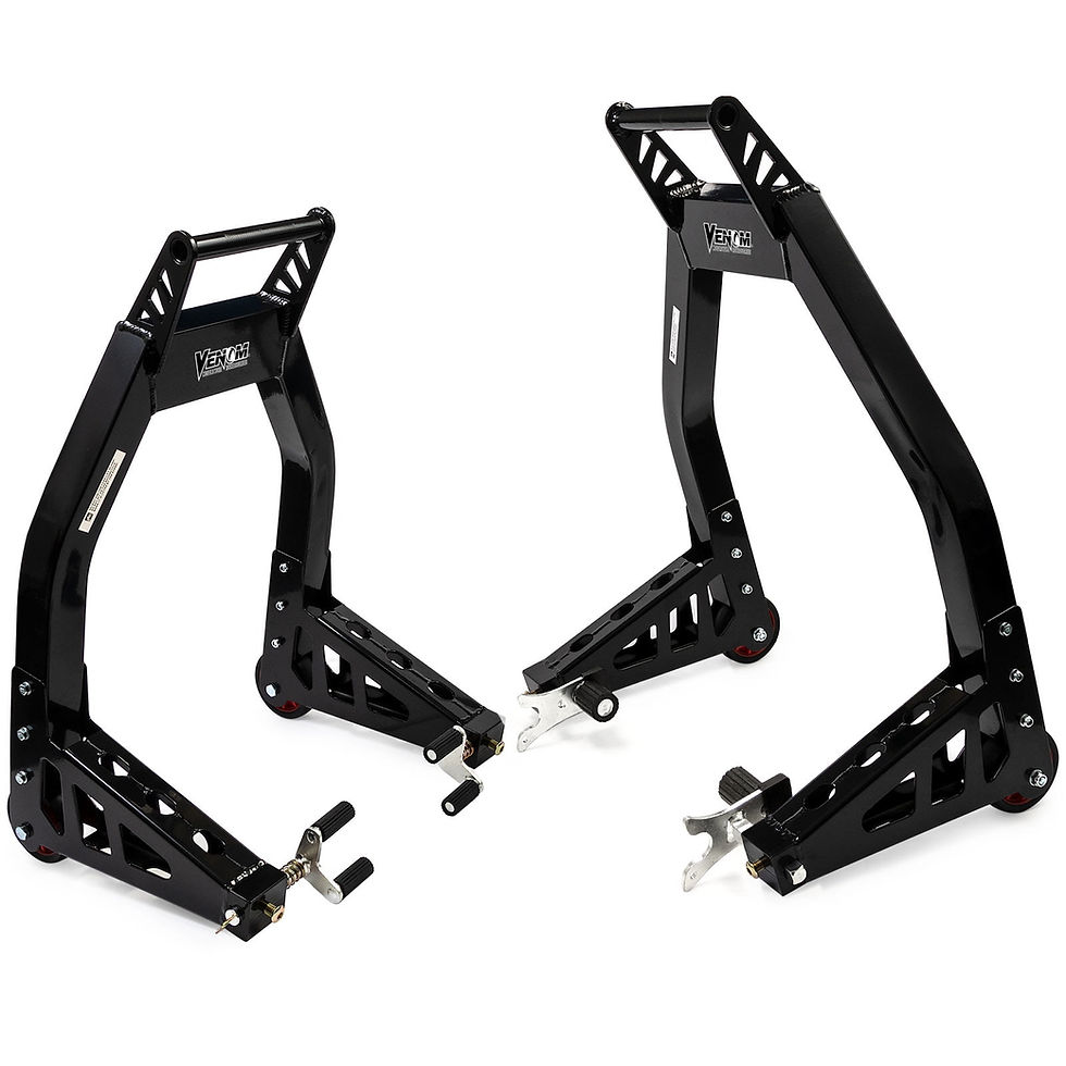 Venom Sport Bike Motorcycle Stand Front & Rear Motorcycle Lift Combo - Blac..