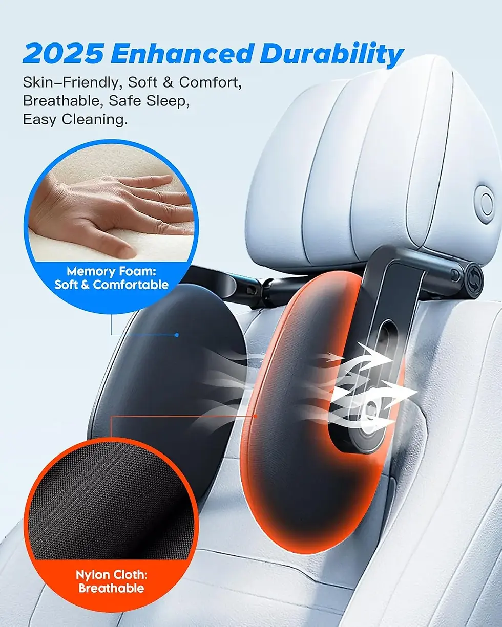 Thumbnail: Breathable Multifunctional Car Headrest 3D Memory Foam Neck Support Pillow Free-