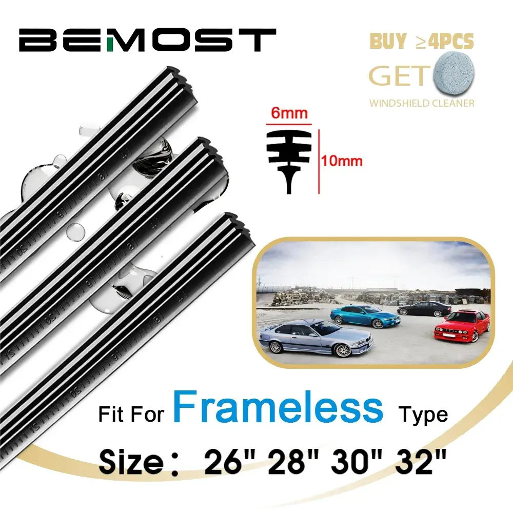 2PCS DIY Cut Car Frameless Wiper Blade Strips 6mm Windshield Wipers Refill