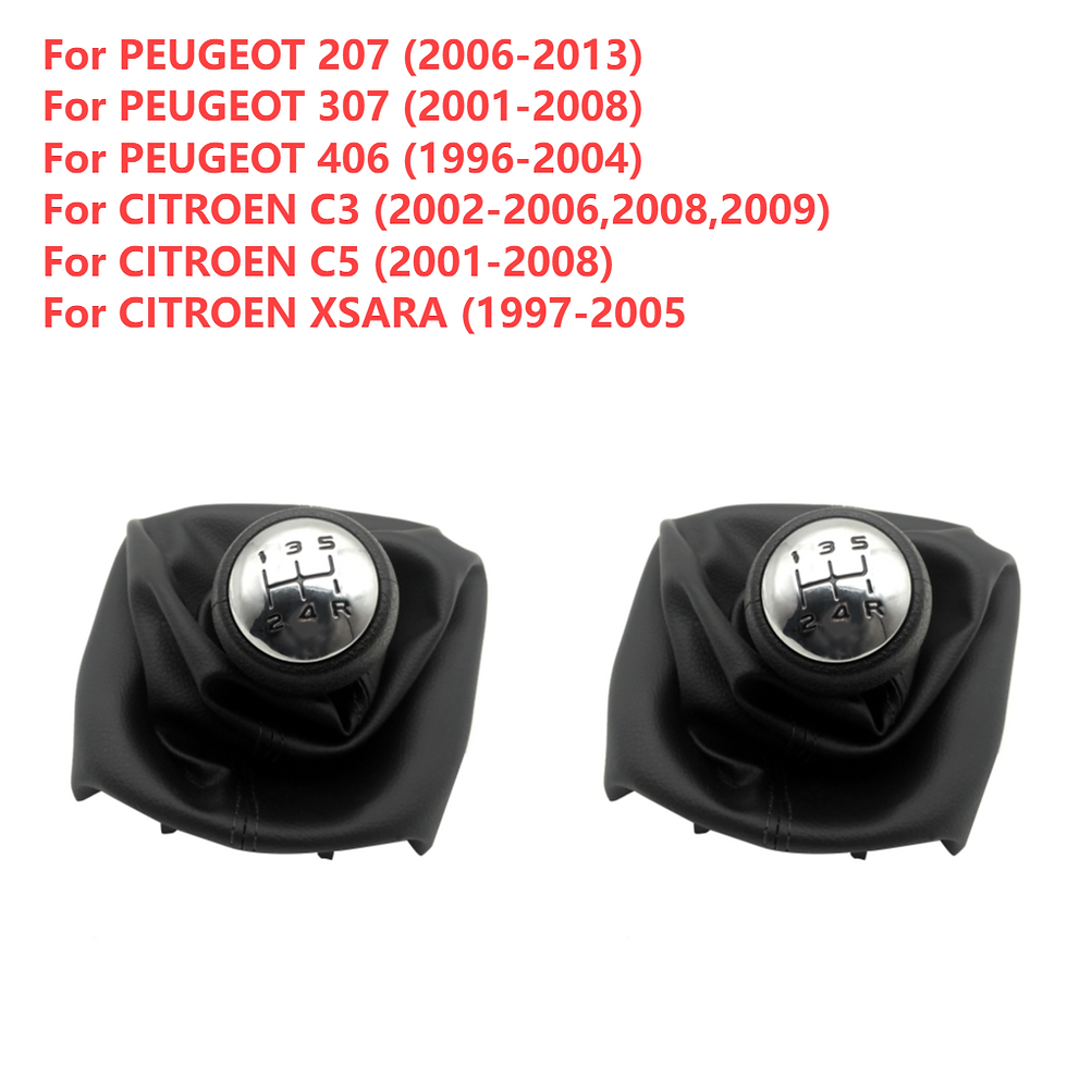 Thumbnail: 1-2Pcs 5 Speed Black Gear Shift Knob Lever Stick Gaiter Boot for Peugeot 307 207