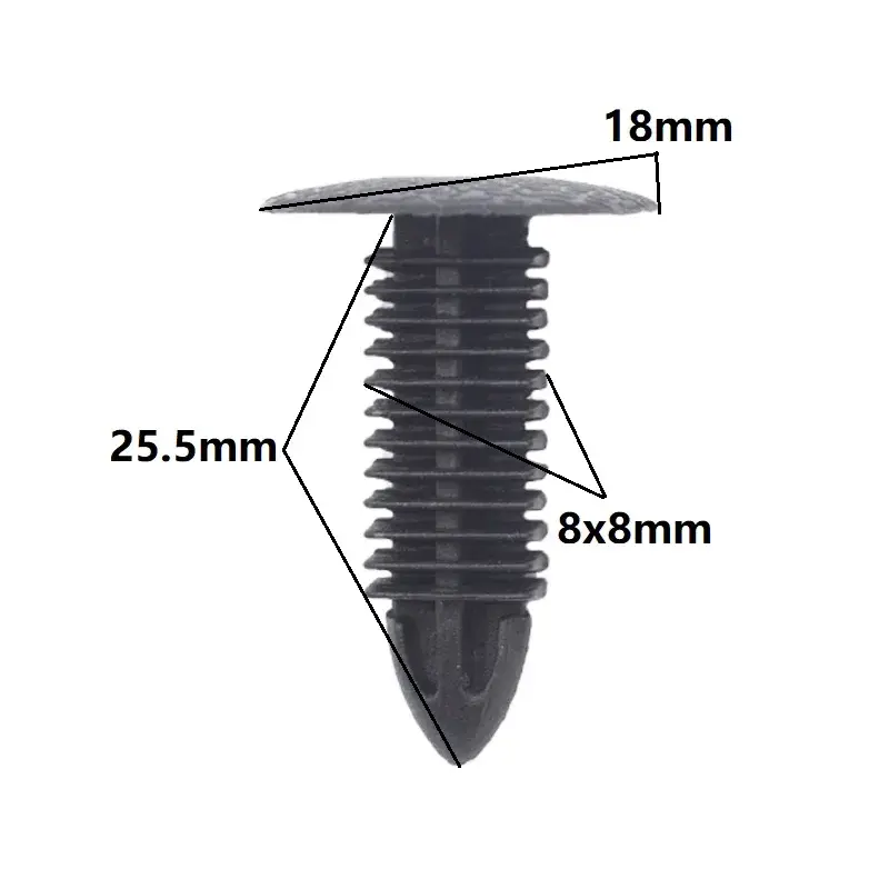 Thumbnail: 30Pcs Black Plastic Rivets Clips For 6mm 7mm 8mm Auto Fasteners Car Trunk Roof D