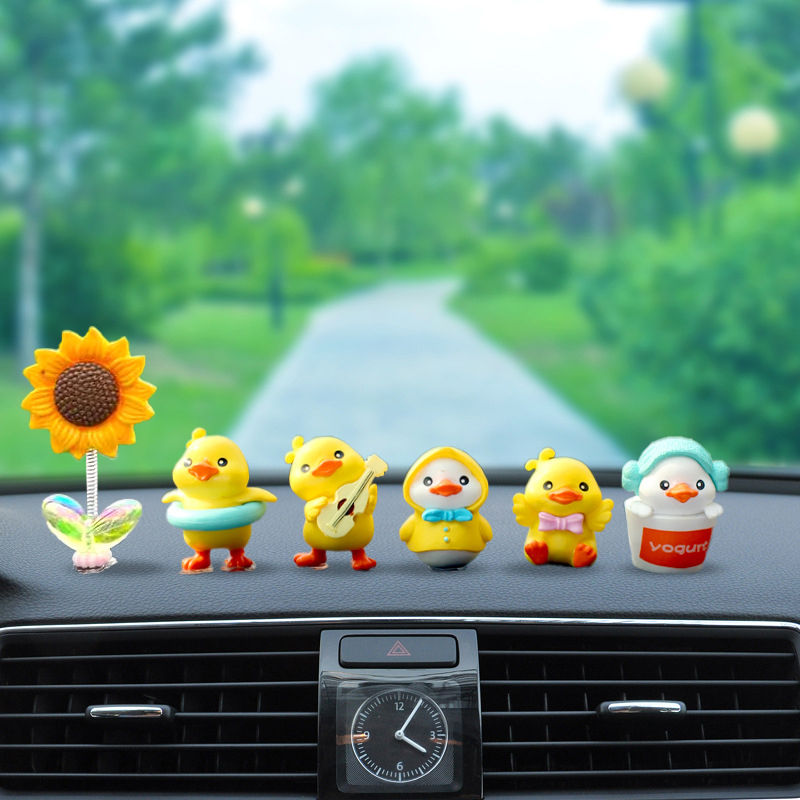 Thumbnail: 1Set Cartoon Resin Little Yellow Duck Model Car Center Console Decor Cute Car Or