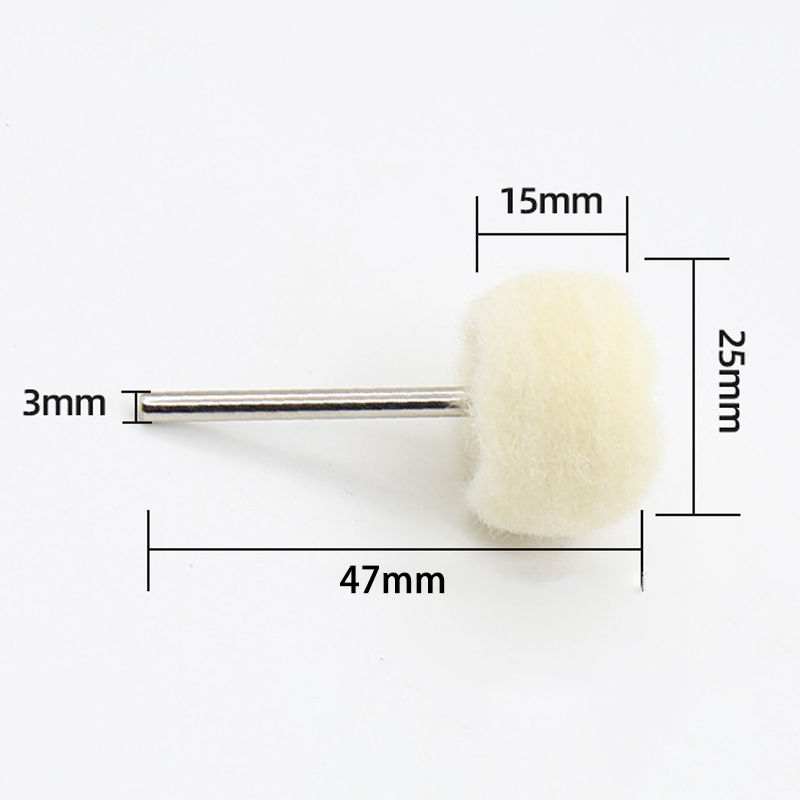 Thumbnail: 3-10Pcs Mini Wool Polishing Head 3mm Shank Buffing Wheel Polish Brush Drill Rota