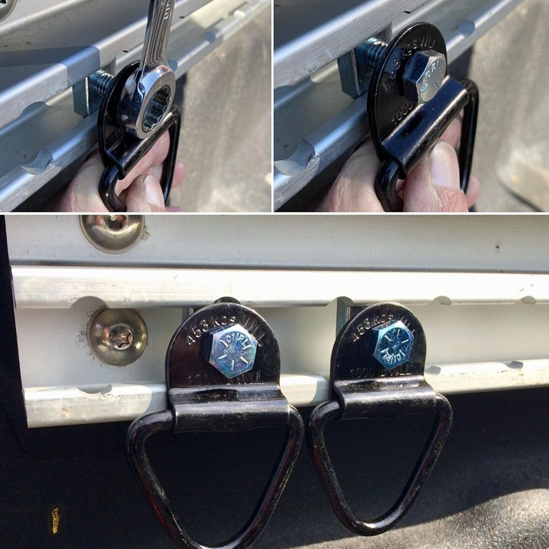Thumbnail: 4 Set Truck Bed Rail Bolts Nuts Cargo D-Rings Tie Down Mount Kit Fits for Nissan